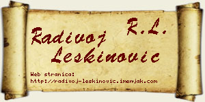 Radivoj Leškinović vizit kartica